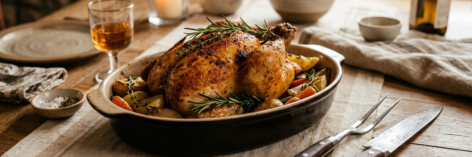 Couper un poulet rôti