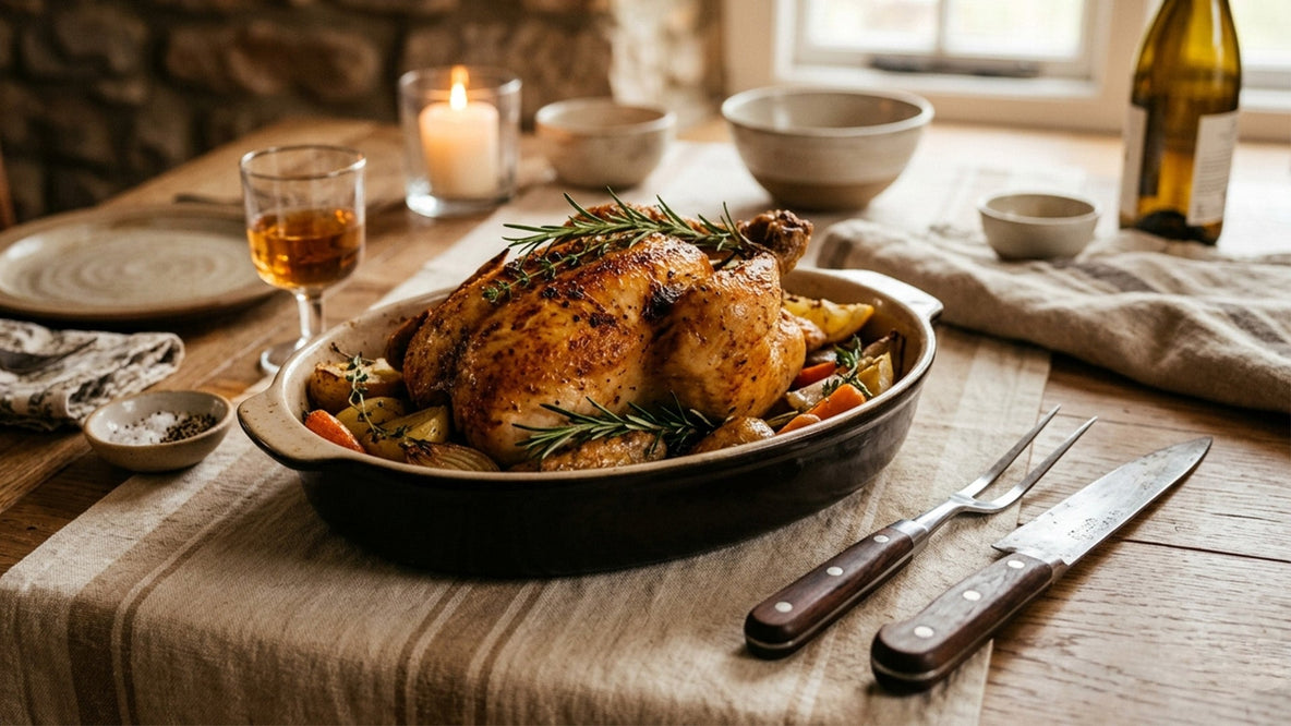 Couper un poulet rôti