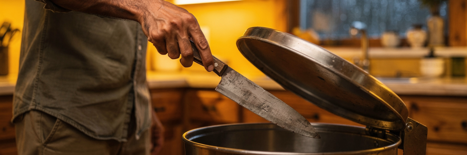où jeter son couteau de cuisine