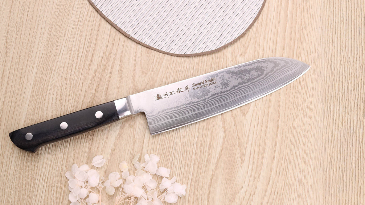 couteaux japonais lame acier damassé prix abordable