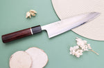 Couteau de chef 21cm japonais artisanal Toshihiro Wakui Shirogami 2 San Maï poli