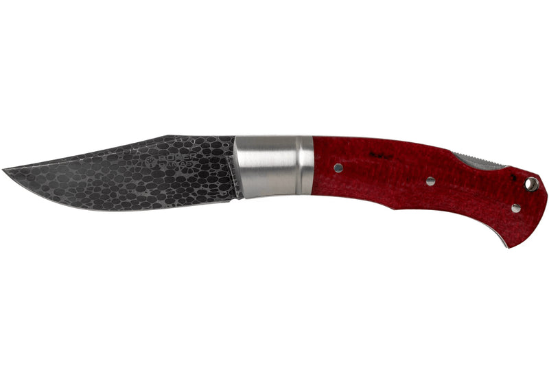 Couteau pliant Böker Boxer Damascus 111025DAM manche en micarta bordeaux 10,3cm
