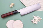 Couteau nakiri 16,5cm japonais artisanal Toshihiro Wakui Shirogami 2 San Maï poli