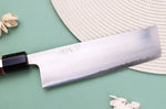Couteau nakiri 16,5cm japonais artisanal Toshihiro Wakui Shirogami 2 San Maï poli