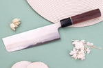 Couteau nakiri 16,5cm japonais artisanal Toshihiro Wakui Shirogami 2 San Maï poli