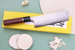 Couteau nakiri 16,5cm japonais artisanal Toshihiro Wakui Shirogami 2 San Maï poli