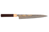 Couteau sujihiki 27cm japonais artisanal Takeshi Saji VG10 Gold