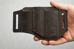 Étui Böker Nubuck Ed-Three 09BO296 en cuir marron 3 compartiments