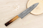 Couteau de chef japonais artisanal Yoshihiro ZAD lame damassée 21cm