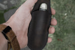 Étui magnétique large Böker 09BO292 en cuir marron 13cm