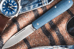Couteau pliant Böker Coffin Denim 112944 manche en micarta bleu 10,7cm