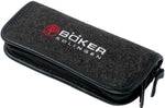 Couteau pliant Böker Barlow Prime Tirpitz Damas 117942DAM manche micarta noir et noyer 8,4cm + étui en feutre