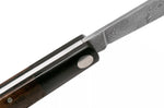 Couteau pliant Böker Barlow Prime Tirpitz Damas 117942DAM manche micarta noir et noyer 8,4cm + étui en feutre