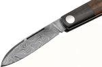 Couteau pliant Böker Barlow Prime Tirpitz Damas 117942DAM manche micarta noir et noyer 8,4cm + étui en feutre