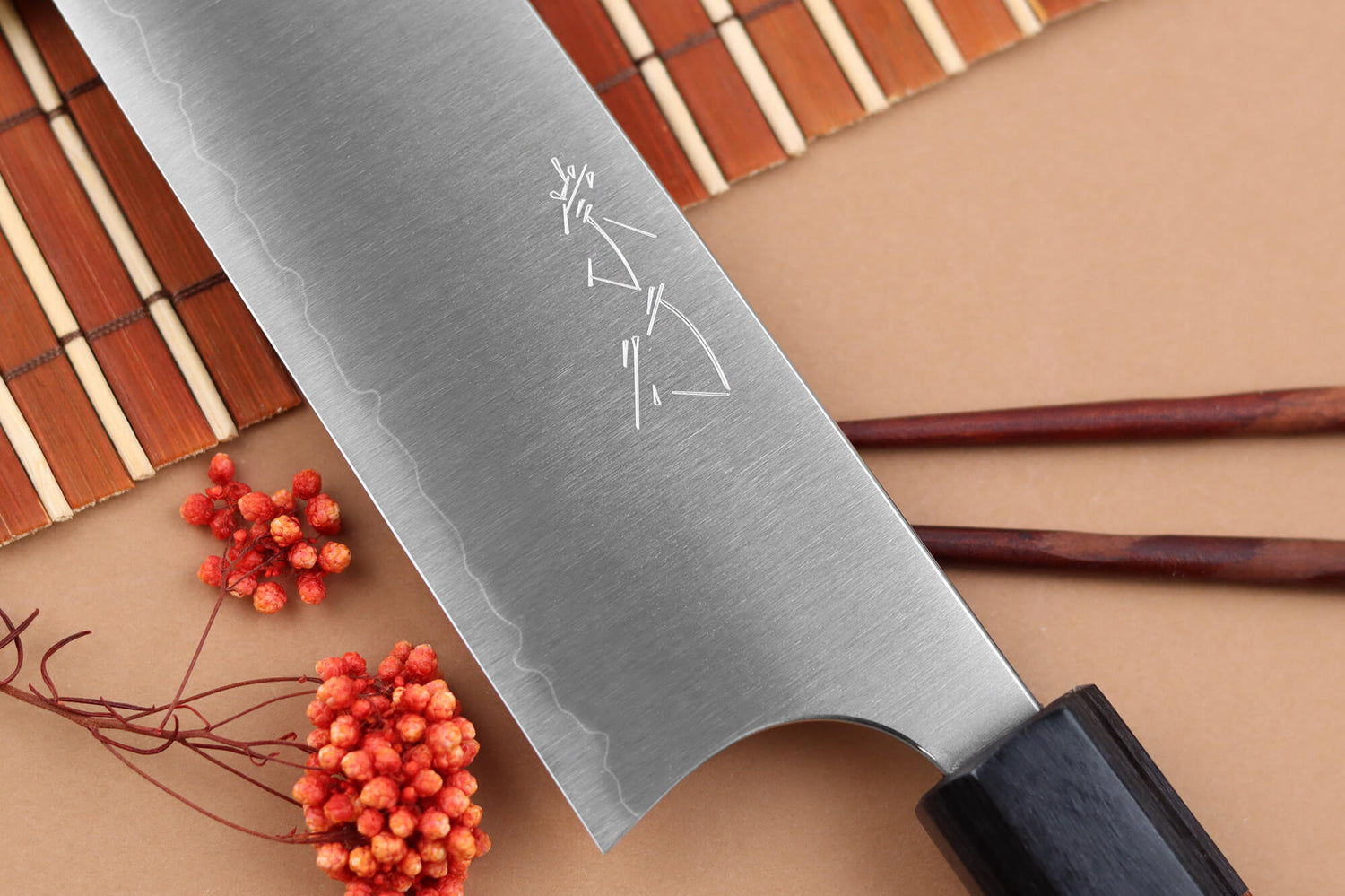 Couteau de chef kiritsuke japonais artisanal Shibata Koutetsu R2 21cm