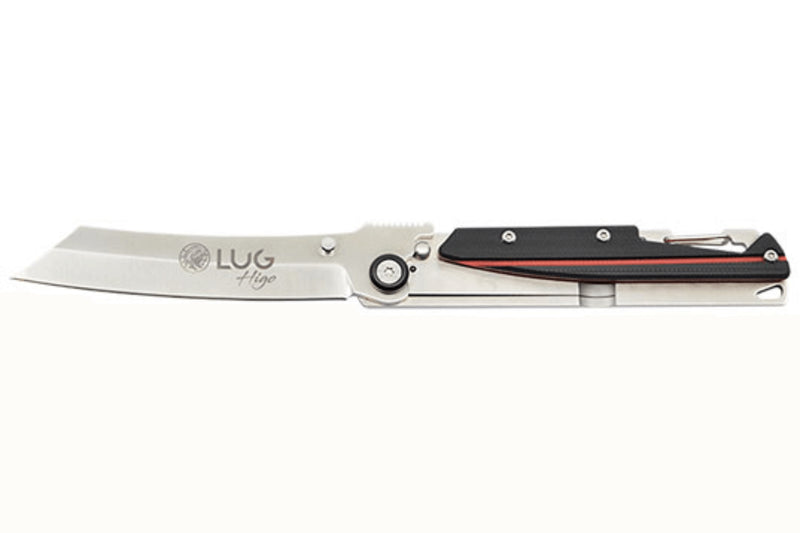 Couteau pliant LUG Higo LUSP3SHRB manche en acier et G10 noir et rouge 11cm