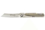 Couteau pliant LUG Higo LUSP3SHBD manche en acier et G10 désert et noir 11cm