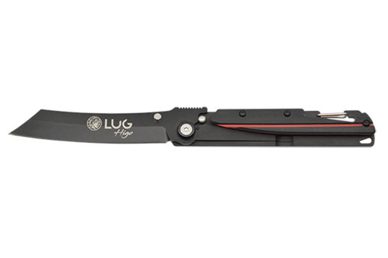 Couteau pliant LUG Higo Titanium LUSP3THRB manche en acier et G10 noir et rouge 11cm