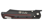 Couteau pliant LUG Higo Titanium LUSP3THRB manche en acier et G10 noir et rouge 11cm