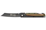 Couteau pliant LUG Higo Titanium LUSP3THOK manche en acier et G10 Kaki et orange 11cm