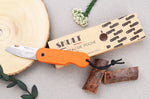 Couteau pliant Skult français éco-responsable La Surfeuse manche orange 10cm