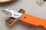Couteau pliant Skult français éco-responsable La Surfeuse manche orange 10cm