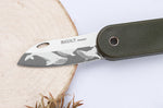 Couteau pliant Skult français éco-responsable Les 3 Graces manche vert 10cm