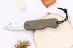 Couteau pliant Skult français éco-responsable manche vert 10cm