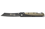 Couteau pliant LUG Higo Titanium LUSP3THBD manche en acier et G10 désert et noir 11cm