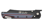 Couteau pliant LUG Higo Titanium LUSP3THRG manche en acier et G10 gris et rouge 11cm