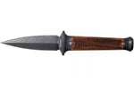 Couteau Böker P08 Damascus 121515DAM lame damassée 8,2cm manche en bois + étui en cuir