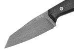 Couteau Böker AK1 Damas 122509DAM lame damassée 7,9cm manche en carbone + étui en cuir