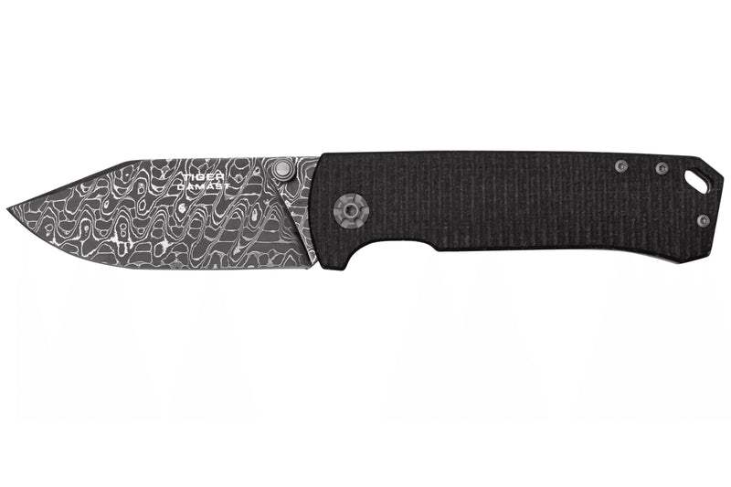 Couteau pliant Böker Tiger Damas 111103DAM manche en micarta noir 11,5cm