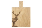 Planche de service en chêne Selbrae House 35x25x2cm avec poignée - Motif cerf