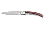 Couteau pliant Le Coq Français Tokyo Red Heart artisanal manche bois rouge 11,5cm + étui