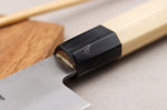 Couteau santoku kiritsuke 18cm japonais artisanal Momotaro Ginsan manche en magnolia