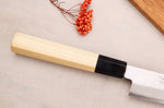 Couteau sujihiki kiritsuke 24cm japonais artisanal Momotaro Ginsan manche en magnolia