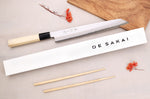 Couteau sujihiki kiritsuke 24cm japonais artisanal Momotaro Ginsan manche en magnolia