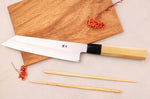 Couteau de chef kiritsuke 21cm japonais artisanal Momotaro Ginsan manche en magnolia