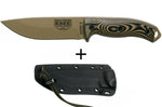 Couteau Esee 5 5PDE-005 lame acier carbone 13,2cm manche G10 coyote/noir + étui
