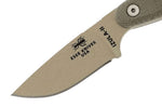 Couteau Esee Izula II DT lame acier carbone 6,2cm manche micarta désert + étui