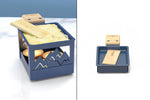 Service raclette à la bougie Cookut Yeti pliable avec poêlon et spatule - Bleu