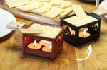 Service raclette à la bougie Cookut Yeti pliable avec poêlon et spatule - Noir