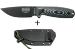 Couteau Esee 3 3PMB-002 lame acier carbone 8,8cm manche G10 gris et noir + étui