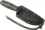 Couteau Esee 3 3PMOD-003 lame acier carbone 8,8cm manche G10 vert et noir + étui
