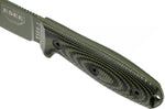 Couteau Esee 3 3PMOD-003 lame acier carbone 8,8cm manche G10 vert et noir + étui