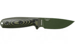 Couteau Esee 3 3PMOD-003 lame acier carbone 8,8cm manche G10 vert et noir + étui