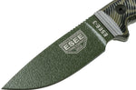 Couteau Esee 3 3PMOD-003 lame acier carbone 8,8cm manche G10 vert et noir + étui