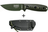 Couteau Esee 3 3PMOD-003 lame acier carbone 8,8cm manche G10 vert et noir + étui