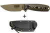 Couteau Esee 3 3PMDE-005 lame acier carbone 8,8cm manche G10 coyote et noir + étui